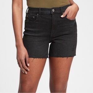 High Rise Denim Short has an 11" rise.

Inseam: 4"